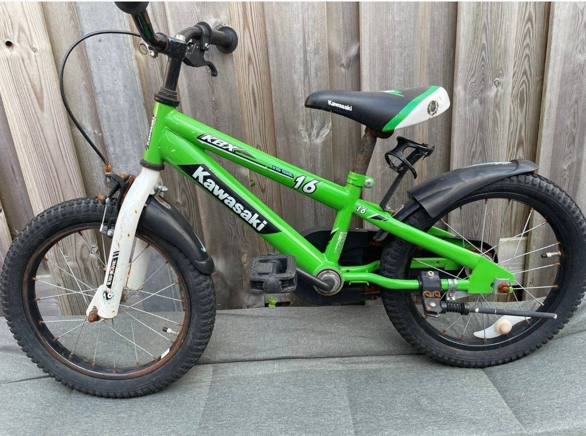 Kawasaki kinderfiets 16 inch - Groen, Ophalen, Gebruikt, 16 tot 20 inch