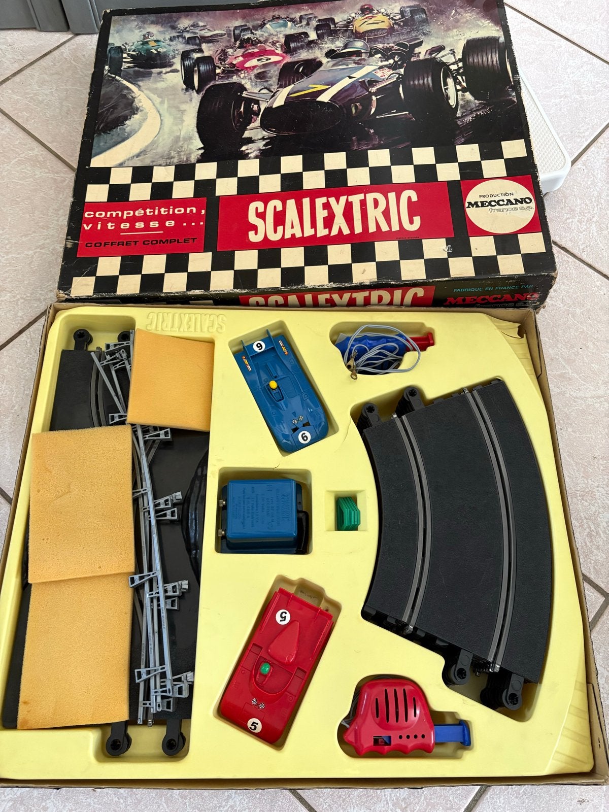 Vintage Scalextric Racebaan Set - Compleet in Doos, Elektrisch, Ophalen, Overige merken, Racebaan