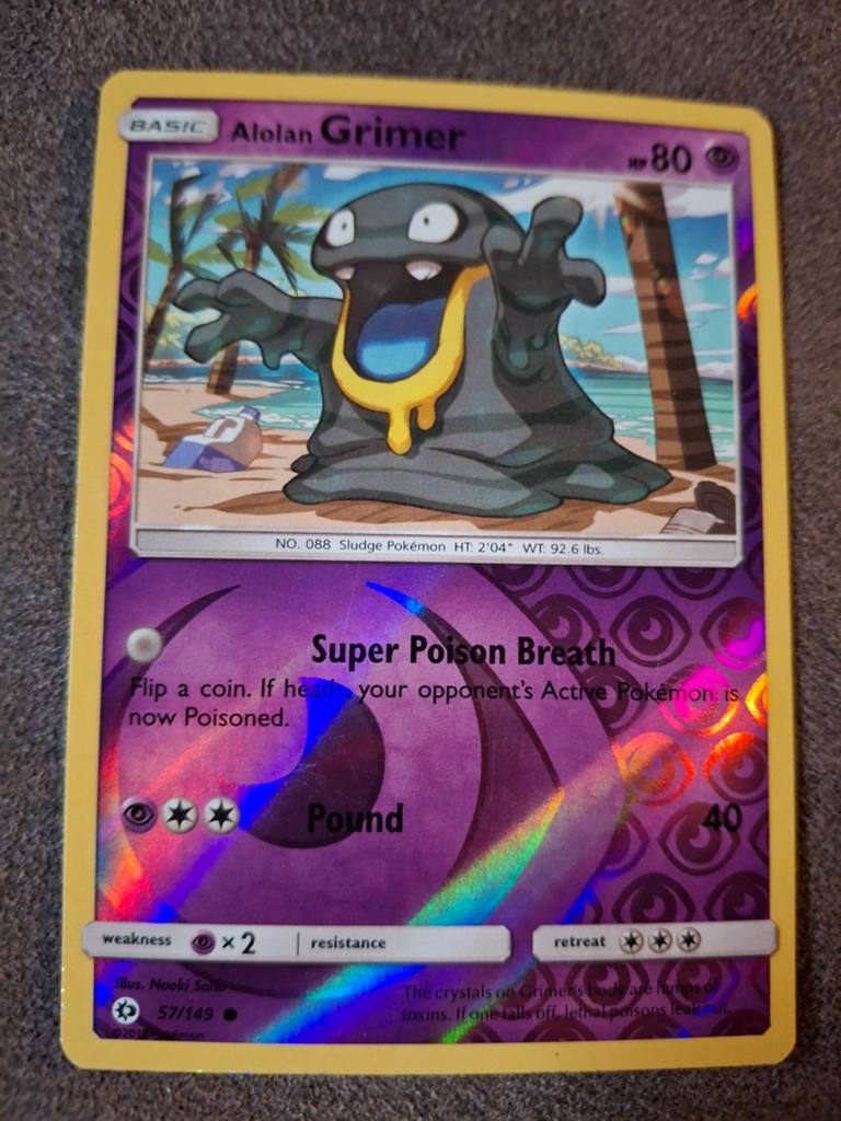 Alolan Grimer Pokémon Kaart - Foil, Ophalen of Verzenden, Zo goed als nieuw, Losse kaart, Foil
