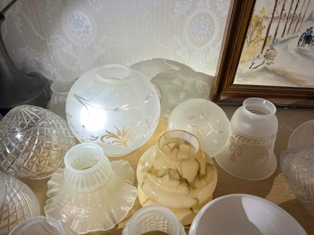 - Antieke handgeblazen glazen kappen| uniek | Tiffany stijl, Ophalen