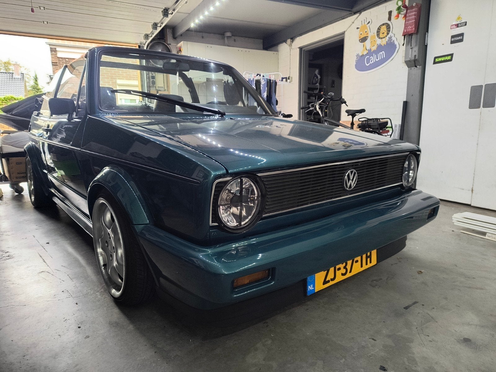Volkswagen Golf 1.8 Cabriolet 72KW U9 1991 Groen, Auto's, Voorwielaandrijving, 4 cilinders, Cabriolet, 1006 kg