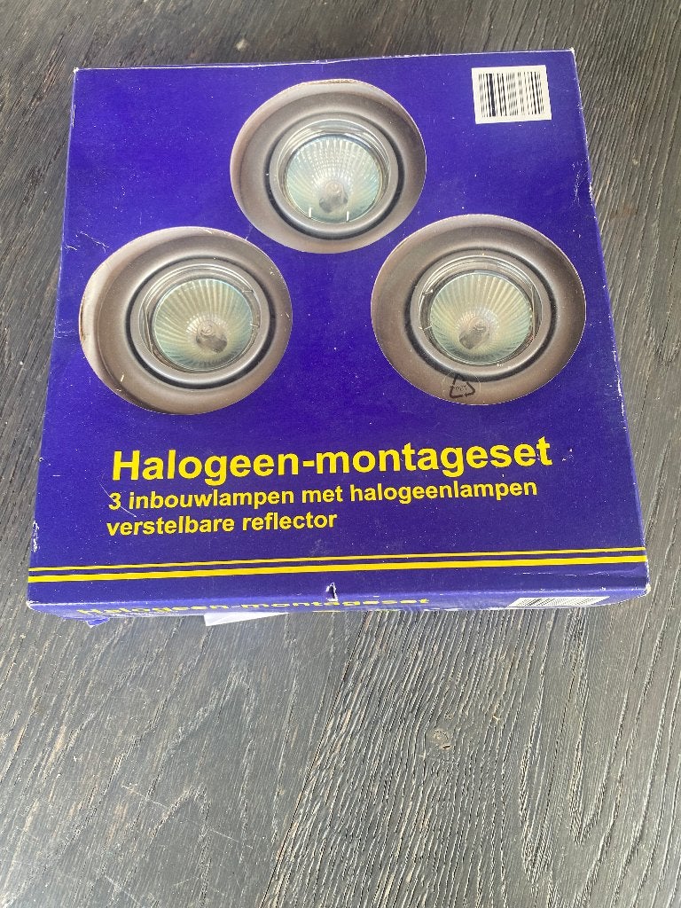 inbouwspot 3 stuks, Ophalen, Halogeen, Metaal of Aluminium, Nieuw
