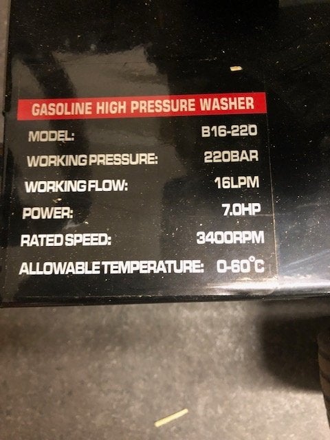 Benzine hogedrukreiniger 220 BAR - 7.0 HP, Ophalen, Benzine, Nieuw, Met regelbare waterdruk