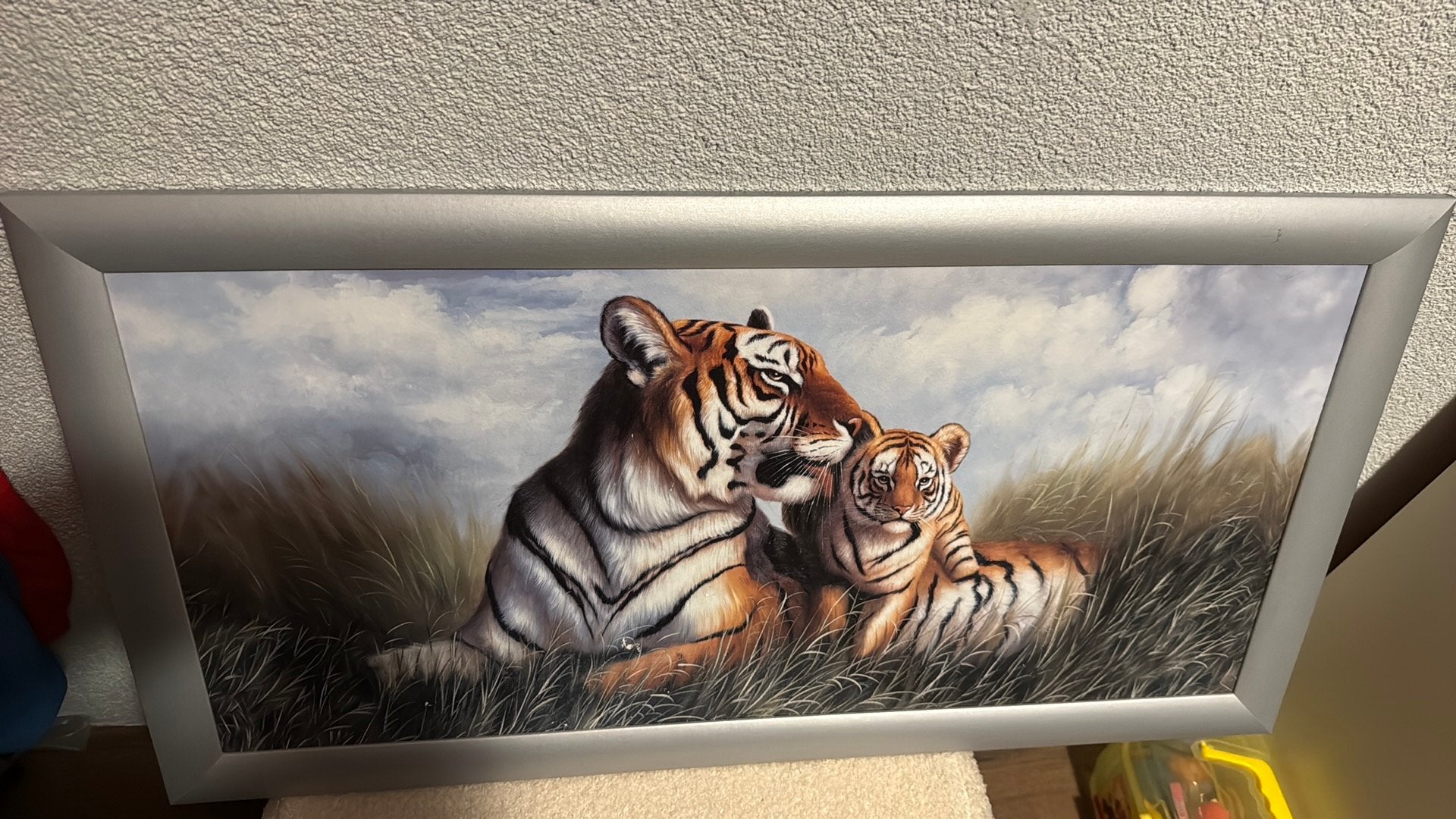 Schilderij Tijger met Welp - Prachtige Muurdecoratie, Ophalen of Verzenden