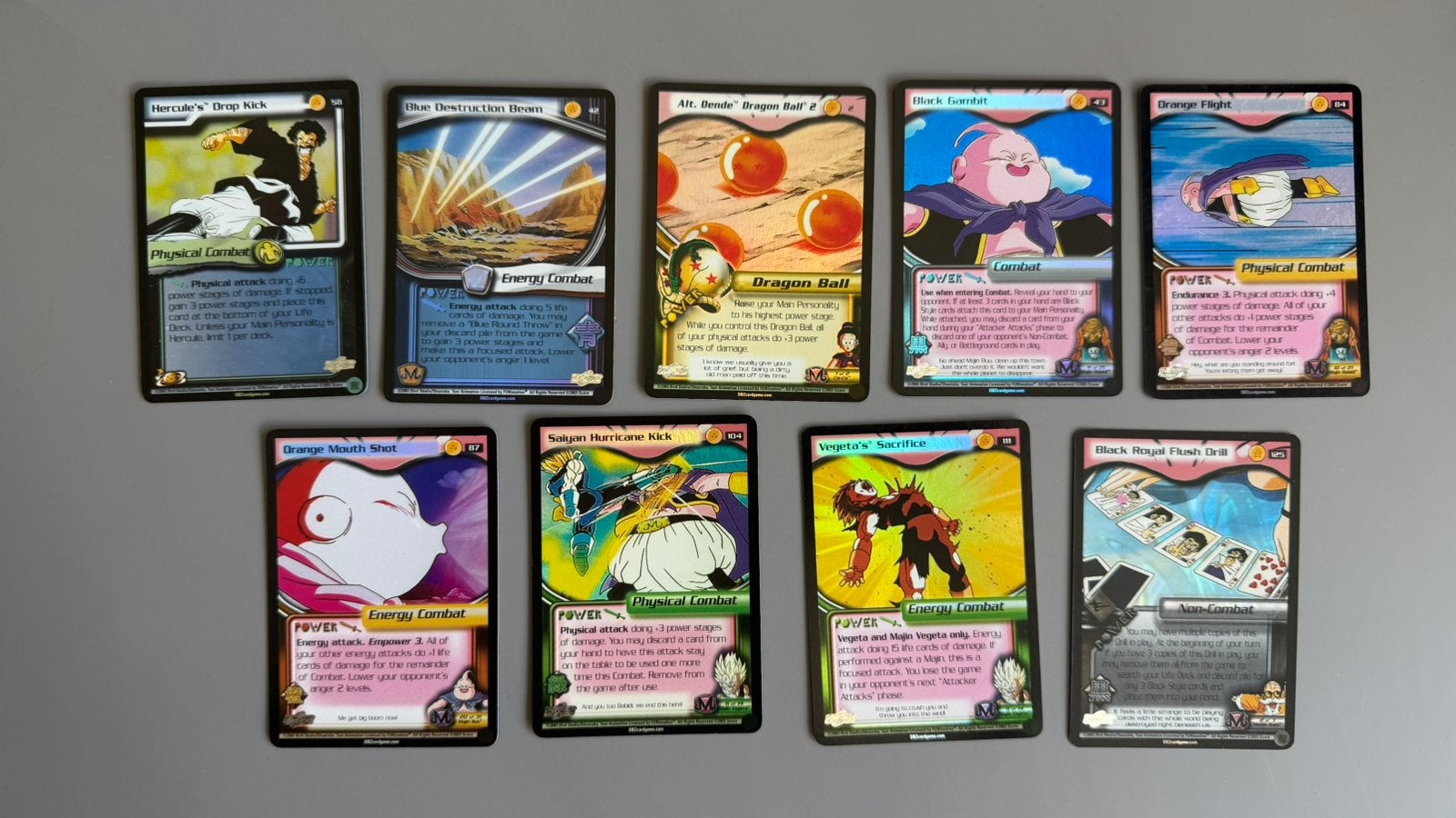 DBZ CCG World Games, Babidi & Buu Saga foils NM 9x!, Ophalen of Verzenden, Zo goed als nieuw, Foil