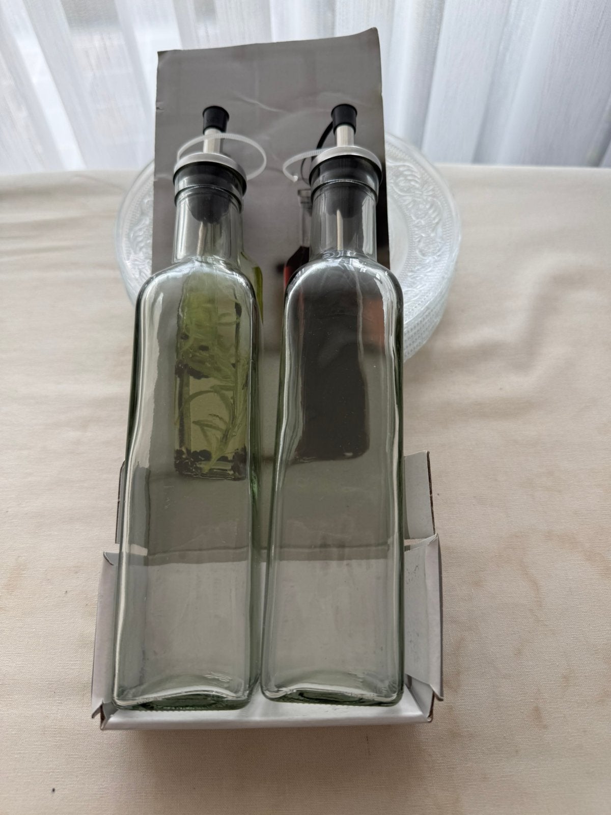 Glazen olijfolie en azijn fles NIEUW, Ophalen, Nieuw