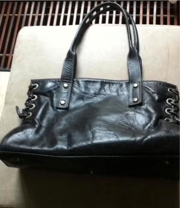 Dames handtas Valentino zwart leer br38 H23cm, Ophalen of Verzenden, Zo goed als nieuw, Zwart, Handtas