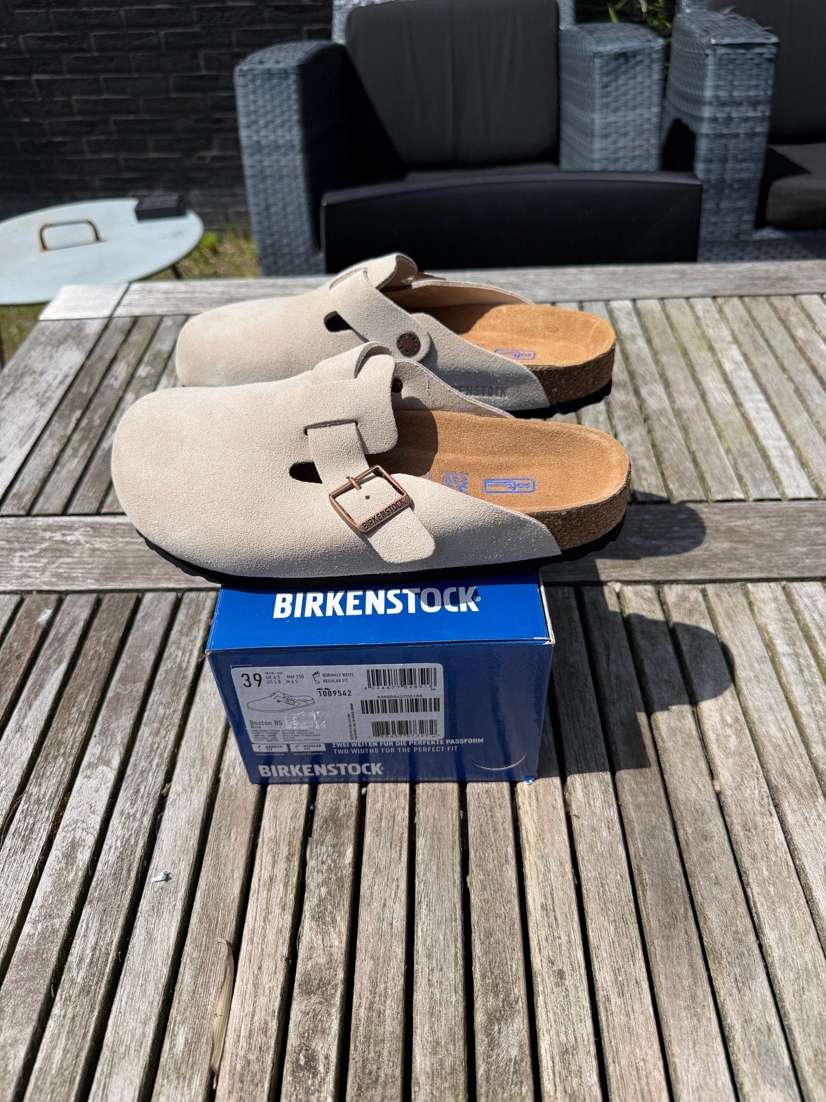 Birkenstock Boston - Nieuw - Maat 39, Ophalen of Verzenden, Nieuw, Beige, Instappers
