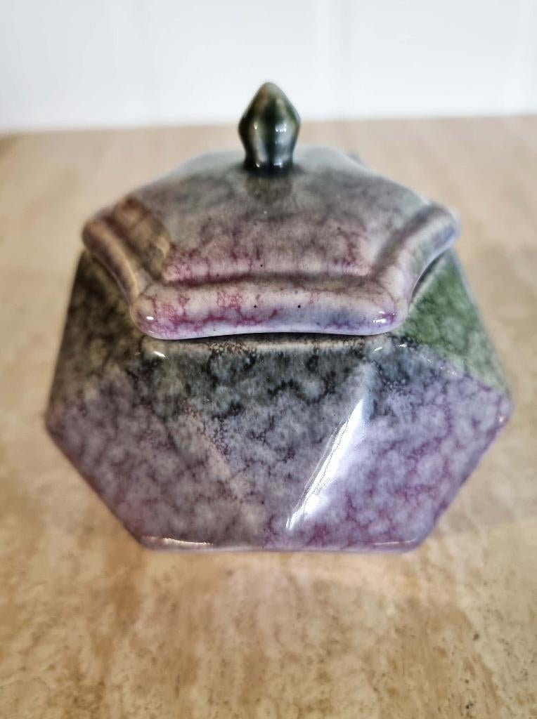 art deco plateel dekseldoos . Handgemaakt, Antiek en Kunst, Ophalen of Verzenden