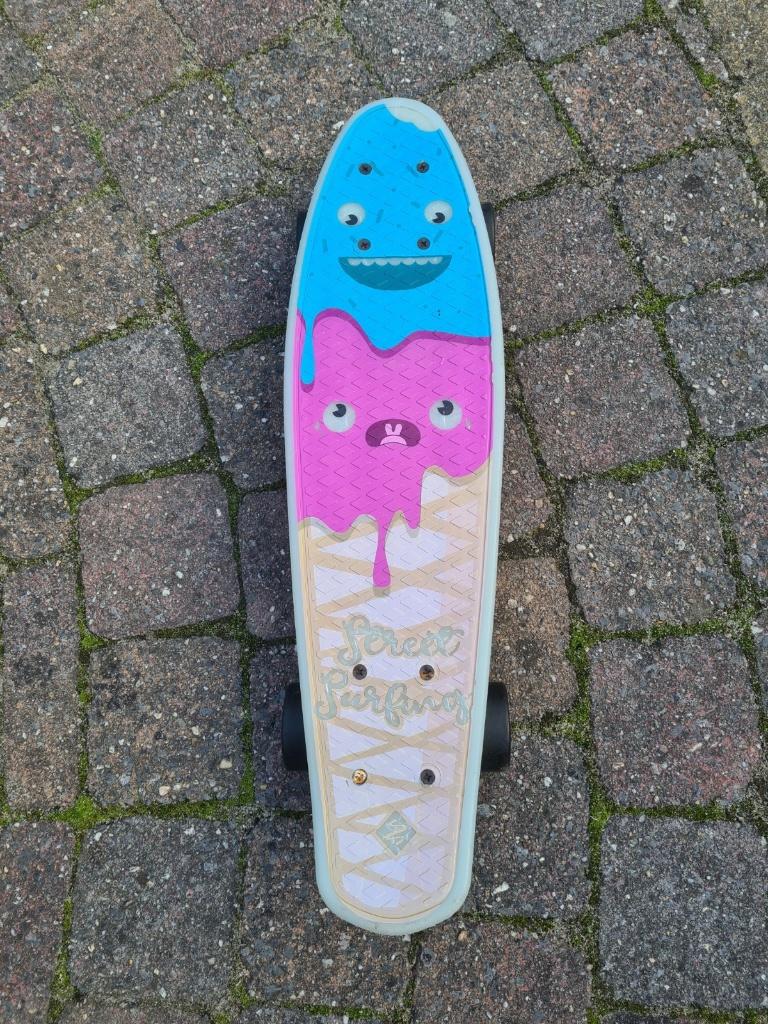 Pennyboard / Skateboard Streetsurfing (blauw/roze/wit), Ophalen, Gebruikt, Skateboard