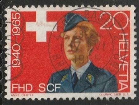 Zwitserland 1965 810 Vrouwenhulpdienst, Gest, Ophalen of Verzenden, Gestempeld