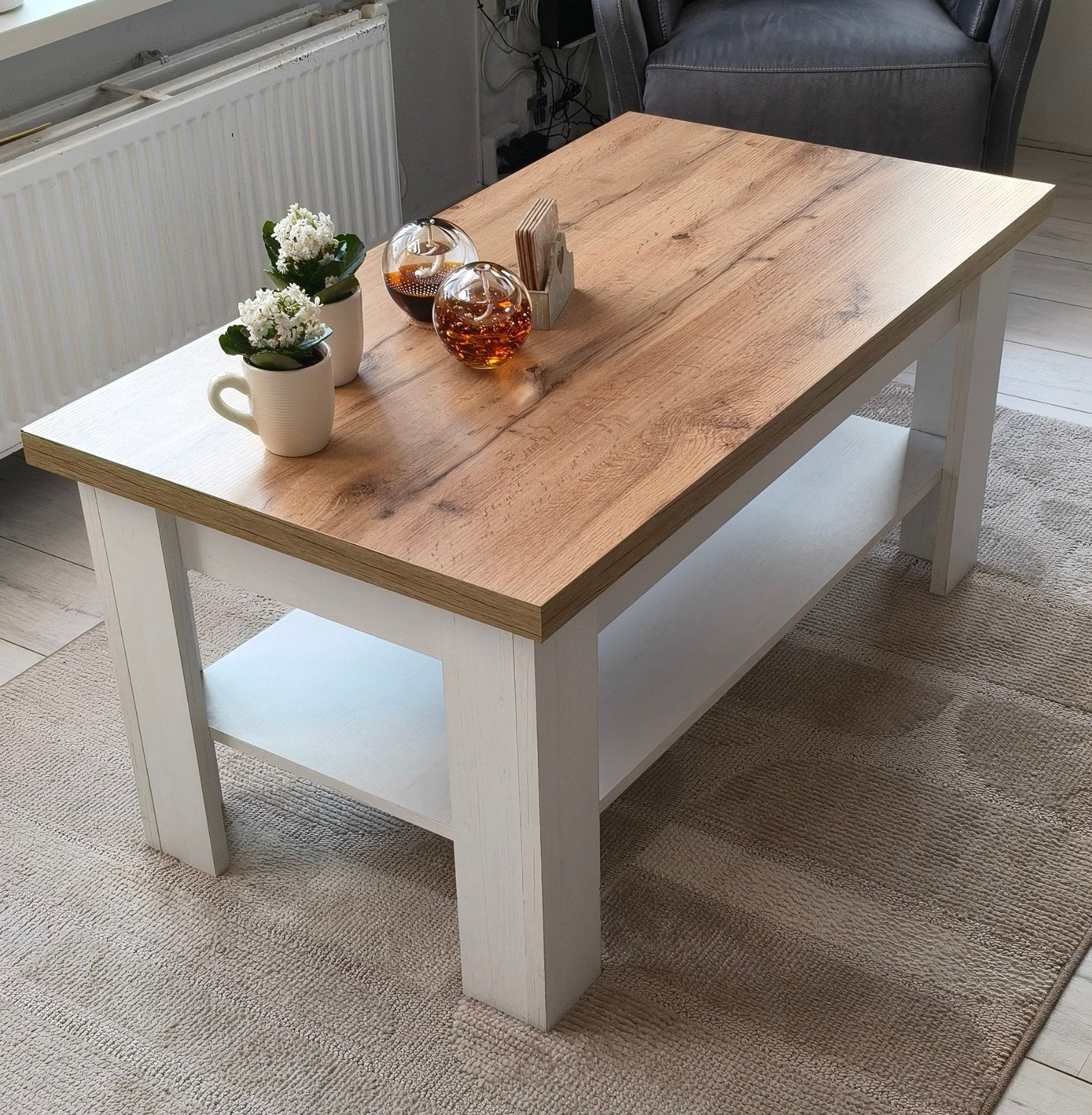 MARKSKEL 60x110 wit/wild naturel eiken kleur, Ophalen, 100 tot 150 cm, 50 tot 100 cm, Zo goed als nieuw