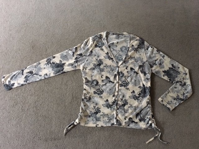 Vest bloemenprint maat L, Ophalen of Verzenden, Zo goed als nieuw, Maat 38/40 (M), Blauw