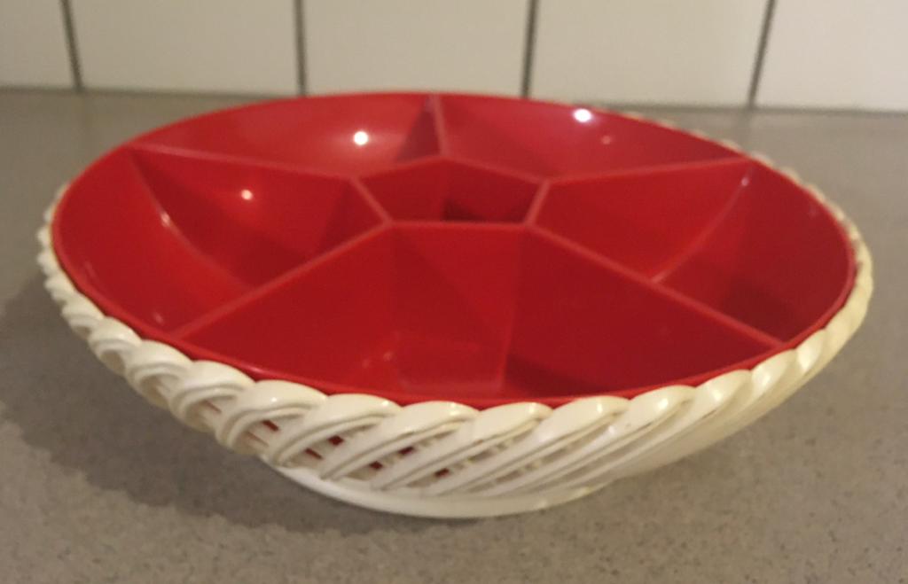 Retro Emsa schaak snackschaal vintage rood wit, Verzamelen, Ophalen of Verzenden, Huis en Inrichting