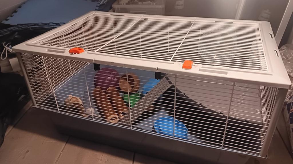 (Dwerg)hamster Knaagdierenkooi 78x48x39 met toebehoren, Kooi, Zo goed als nieuw, Hamster, Ophalen