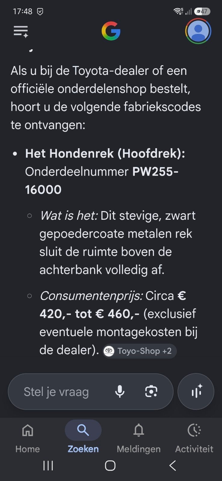 Hondenrek/bagage rek Toyota Corolla Cross (zgan), Ophalen of Verzenden, Zo goed als nieuw