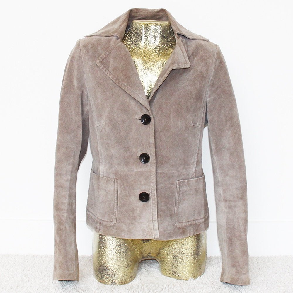 Prachtige Suede Esprit Jas 2 (Maat 42) € 45,-, Beige, Maat 42/44 (L), Nieuw, Ophalen of Verzenden