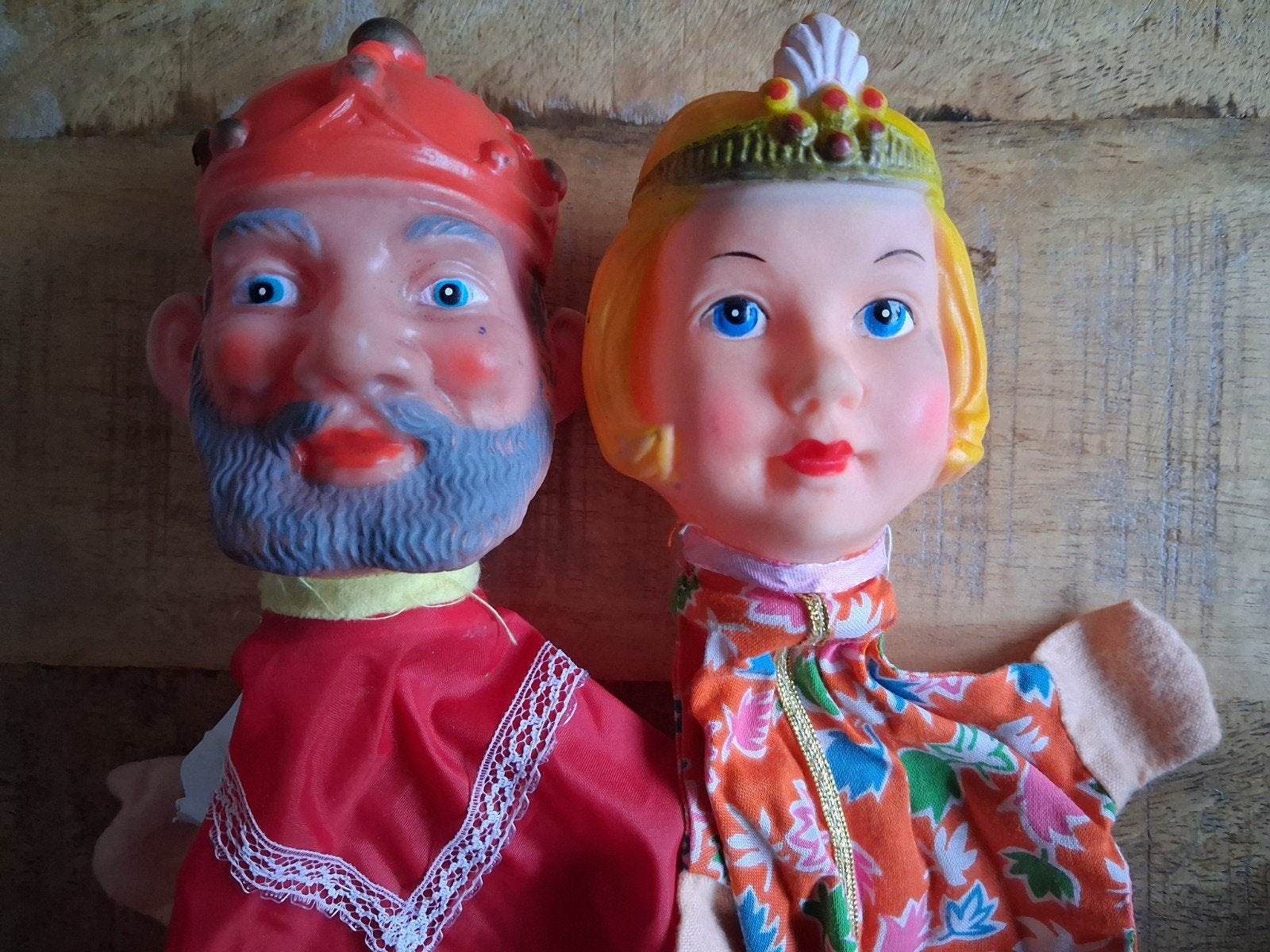 set poppenkastpoppen Koning en Koningin, Kinderen en Baby's, Speelgoed | Poppen, Ophalen of Verzenden, Overige typen