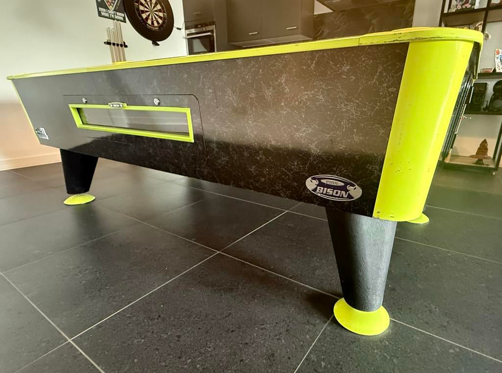7 FT Bison Pooltafel Glow in the Dark met Accessoires, Sport en Fitness, Biljarten en Poolen, Ophalen, Gebruikt, Pooltafel