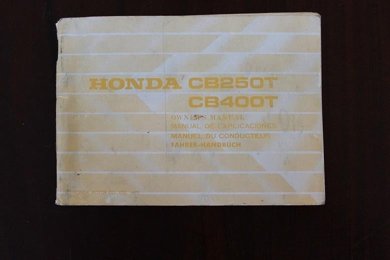 Honda CB250T CB400T 1977 motorcycle owner's manual CB 400 T, Motoren, Ophalen of Verzenden, Honda