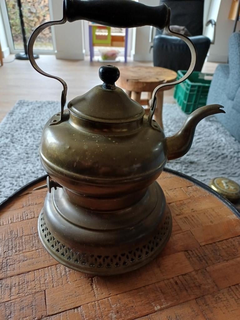 Koperen theeketel met onderstel, Ophalen of Verzenden