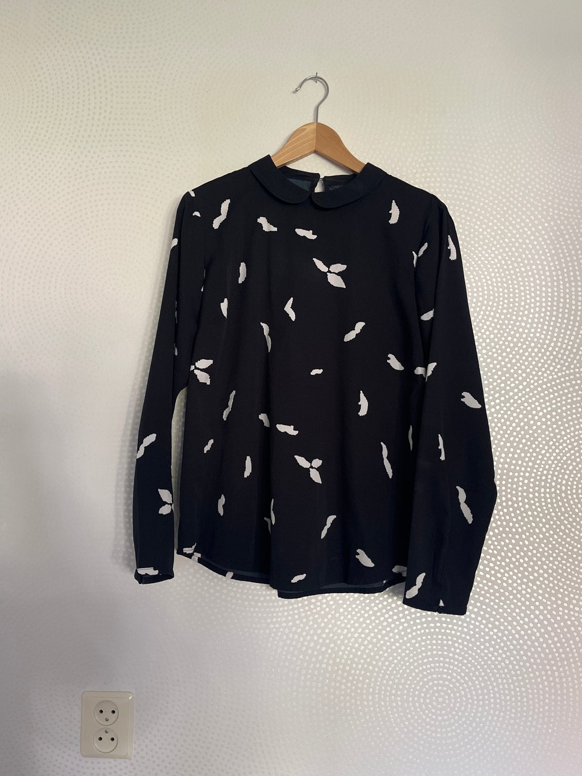 Jacqueline de Yong blouse zwart met witte print, maat 40, Ophalen of Verzenden, Zo goed als nieuw, Maat 38/40 (M), Zwart