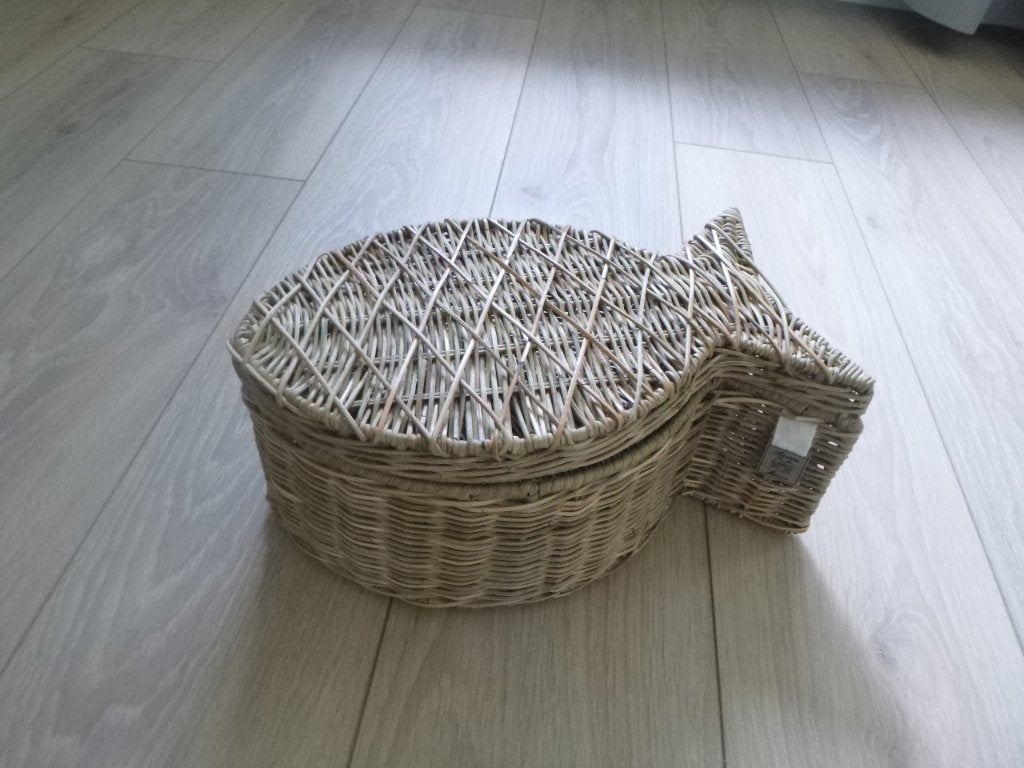 Riviera maison rustic rattan visdoos afm.34x20cm   nieuw, Ophalen of Verzenden, Nieuw