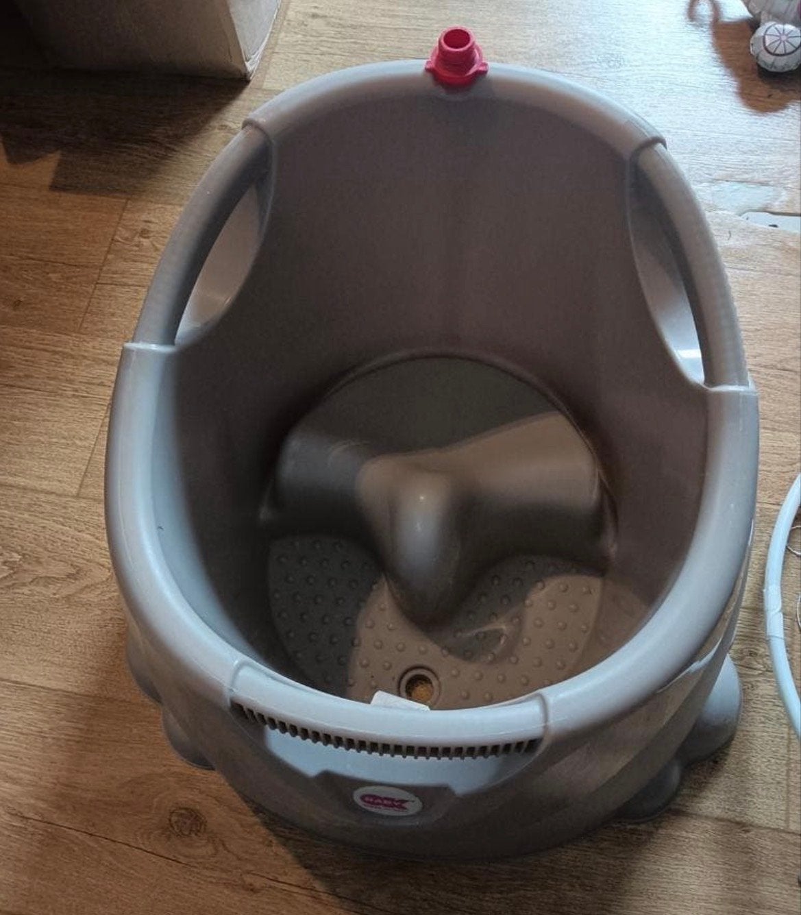 OK Opla Babybad douche zitje  - Grijs, Gebruikt, Badje, Standaard, Ophalen
