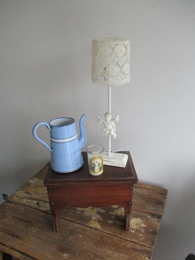 mooi aparte schemerlamp / lamp met engel, Ophalen of Verzenden, Zo goed als nieuw, Hout, Minder dan 50 cm