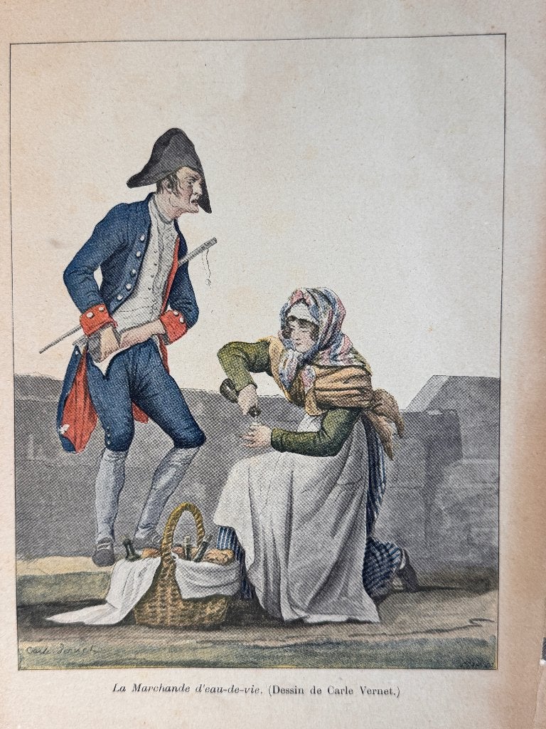 Verkoopster levens elixer- La Marchande de poissons P0903, Ophalen of Verzenden, Gravure, 1800 - 1899