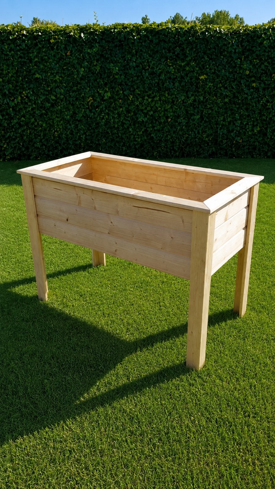 Grote Houten Plantenbak – Verhoogde Moestuinbak 131 cm, Ophalen of Verzenden, Zo goed als nieuw, Rechthoekig, Tuin