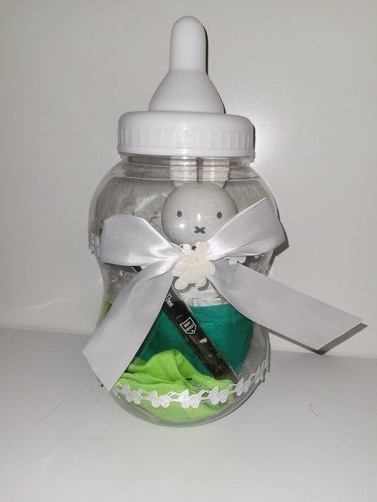 Kraamcadeau Fles met babybenodigdheden, Ophalen of Verzenden, Nieuw, Kraamcadeau