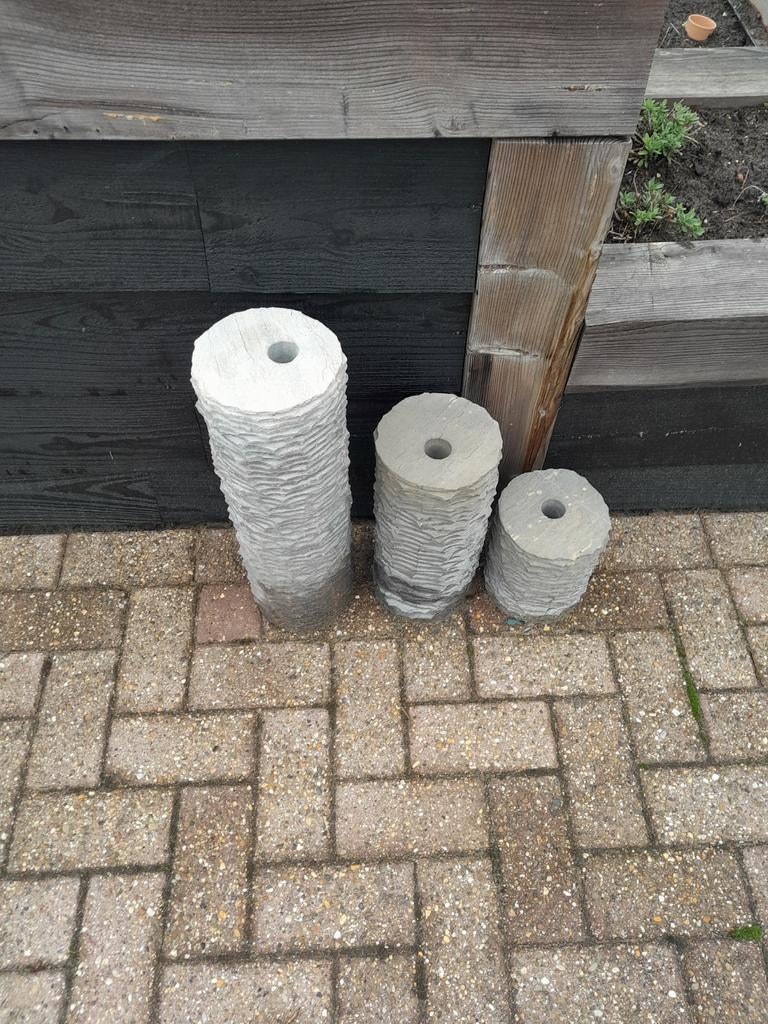 Stenen waterornamenten set - set van 3, Tuin en Terras, Waterpartijen en Fonteinen, Ophalen, Gebruikt, Waterornament
