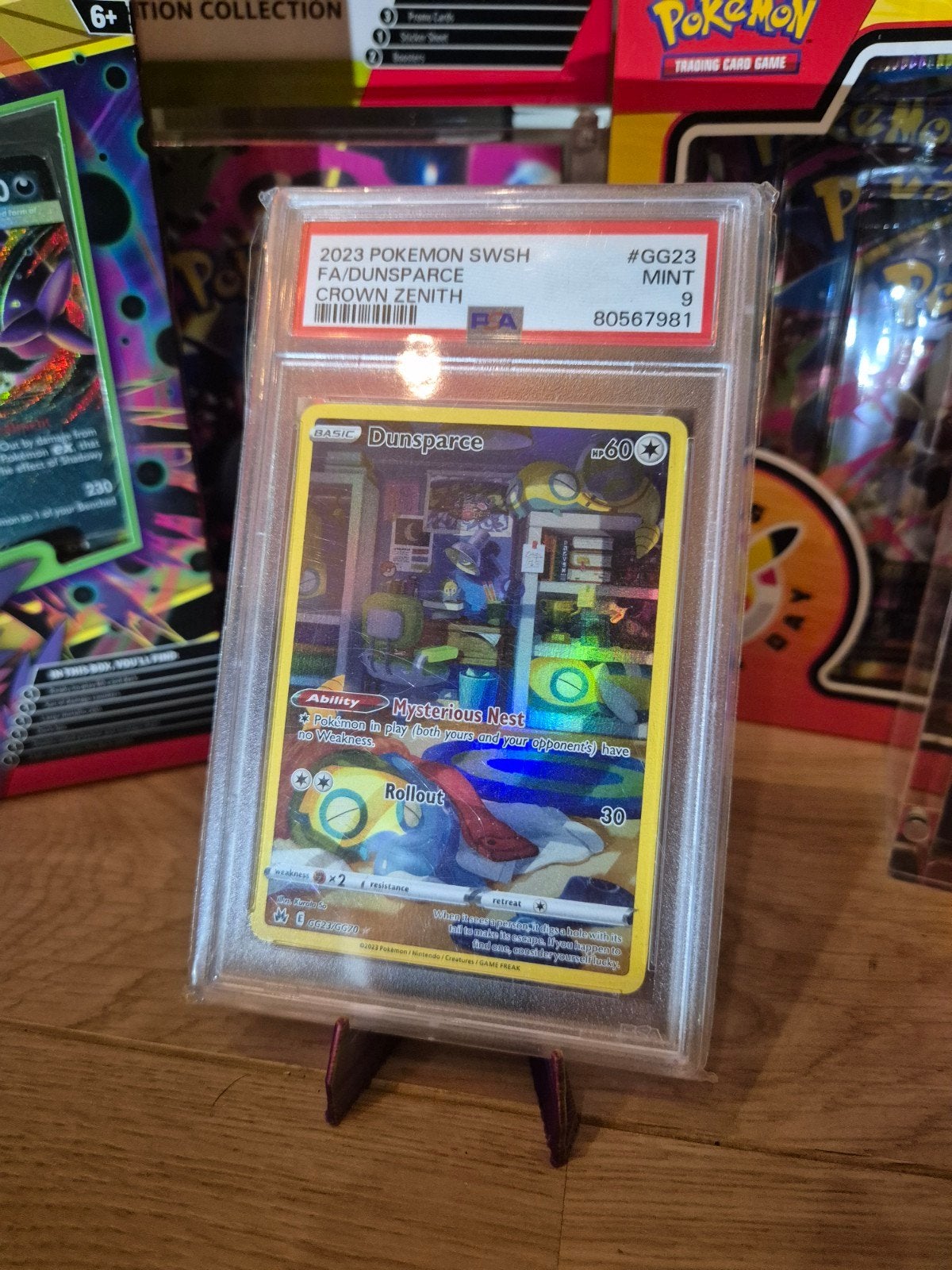 Dunsparce GG23 PSA 9 MINT Pokémon Kaart Crown Zenith, Ophalen of Verzenden, Zo goed als nieuw, Losse kaart