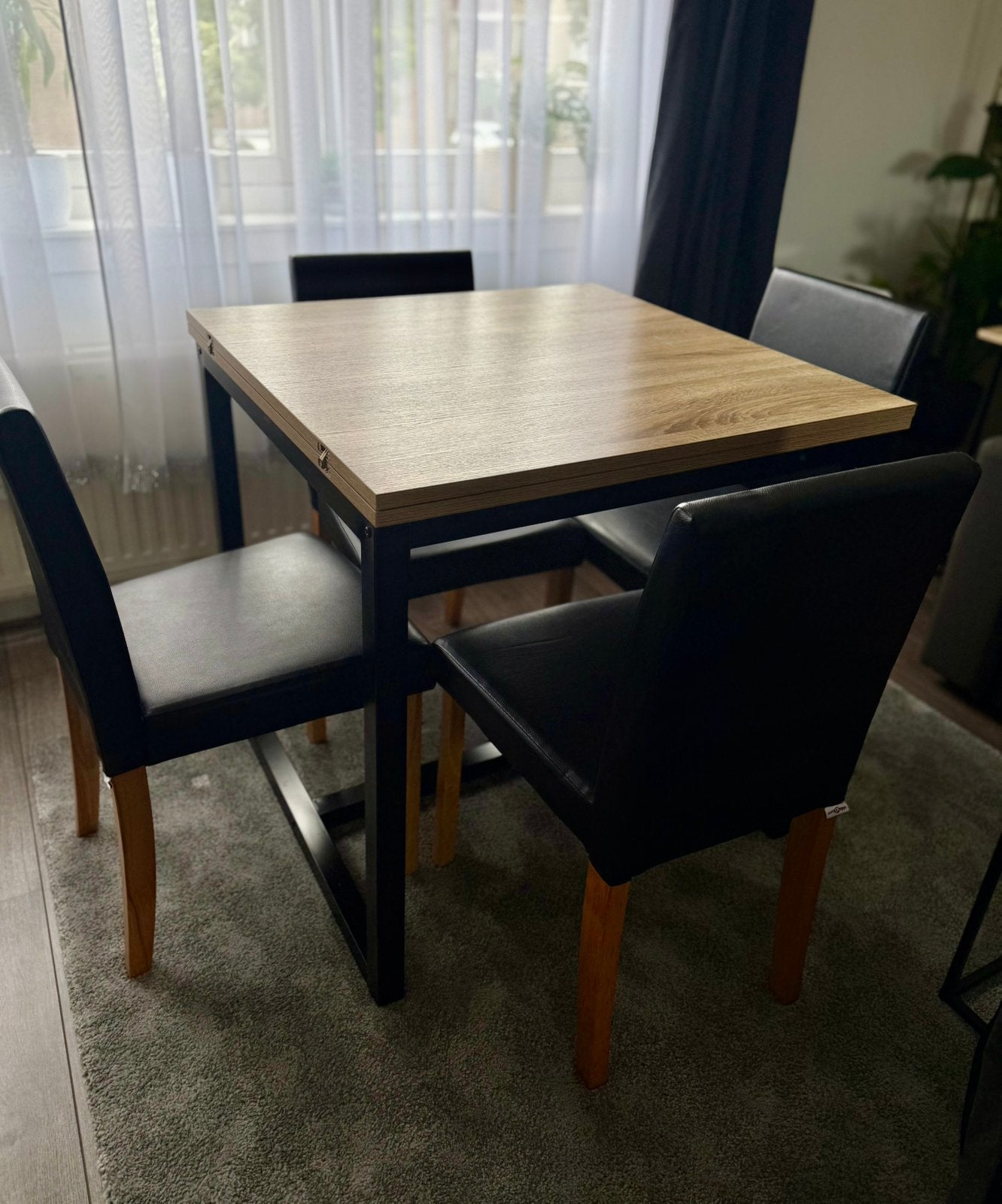 Eettafel inclusief 4 stoelen, Ophalen, Rechthoekig, 50 tot 100 cm