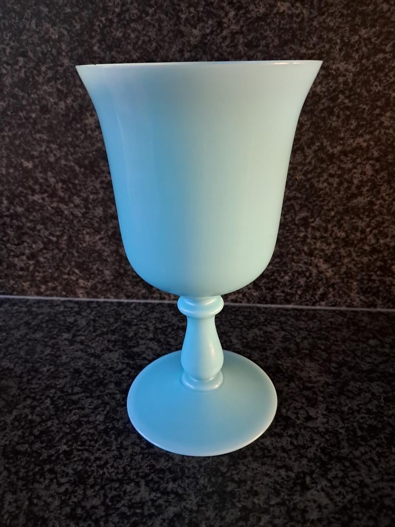 Antiek opaline wijnglas beker aquablauw Frans glas, Ophalen of Verzenden