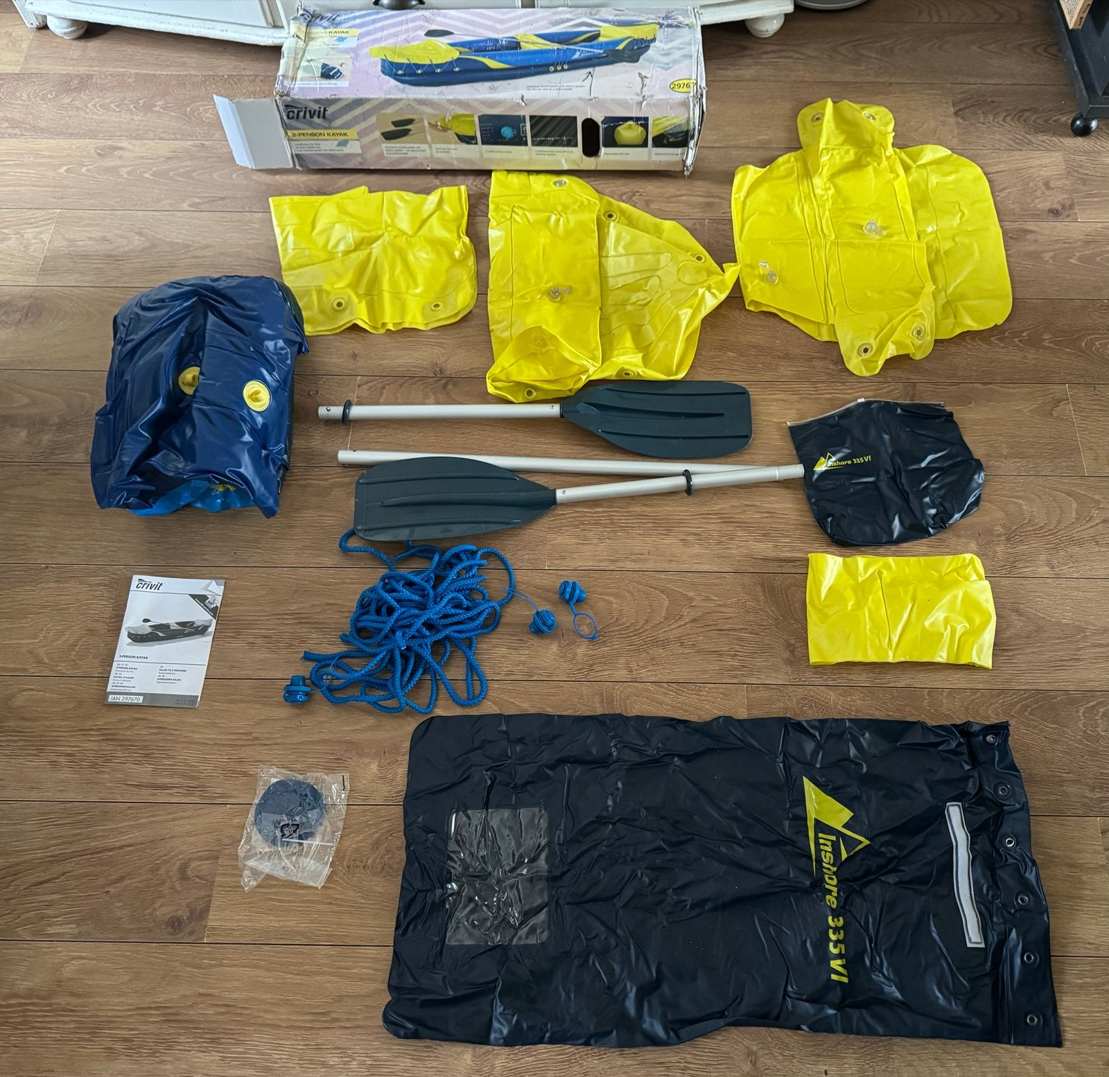 Crivit 2-persoons opblaasbare kajak - Zo goed als nieuw, Watersport en Boten, Ophalen, Opblaasbaar, Zo goed als nieuw, 2-persoons