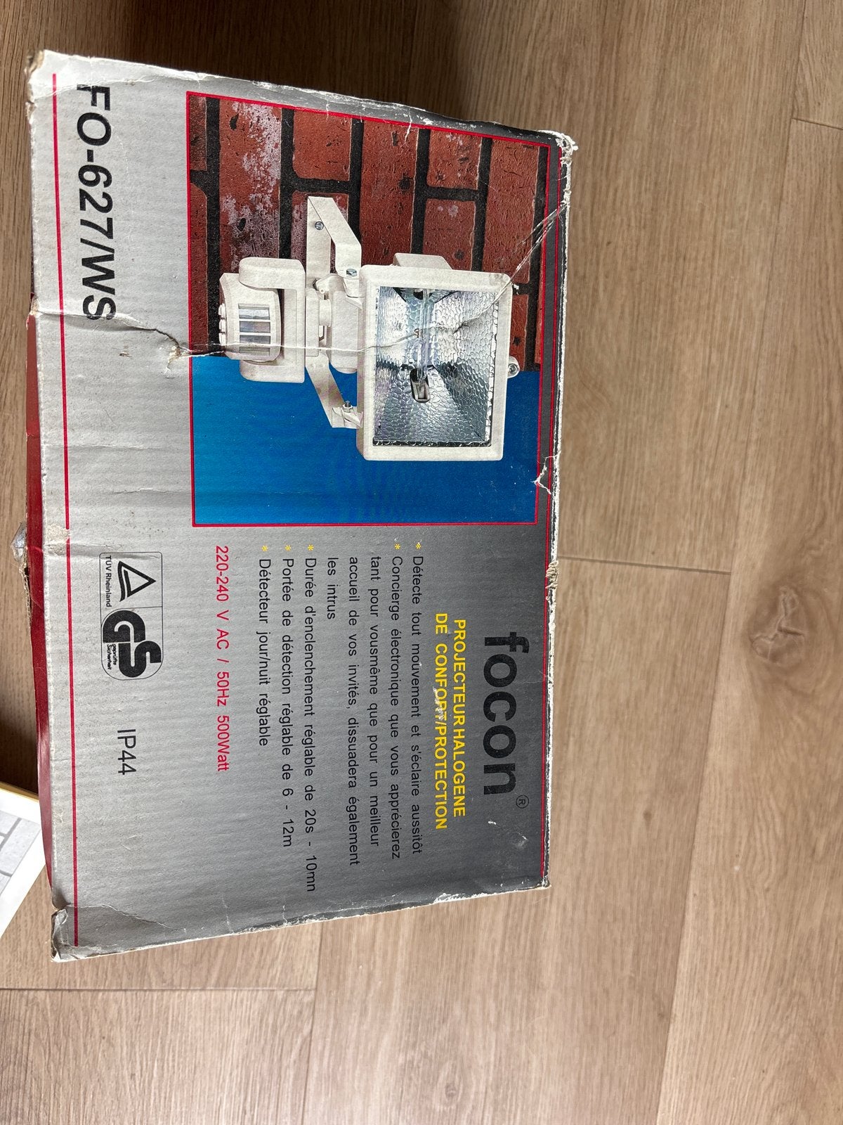 Focon Halogeenlamp met Bewegingssensor FO-627/WS, Bewegingssensor, Wandlamp, Ophalen of Verzenden, Netvoeding