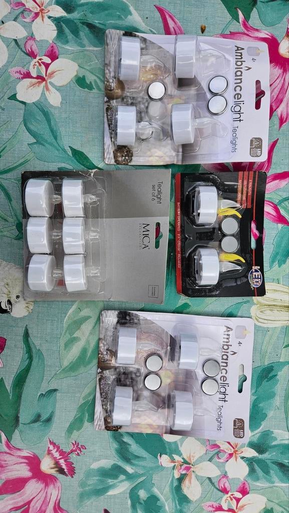 LED theelichtjes, 4 verpakkingen, Overige materialen, Wit, Nieuw, Ophalen of Verzenden