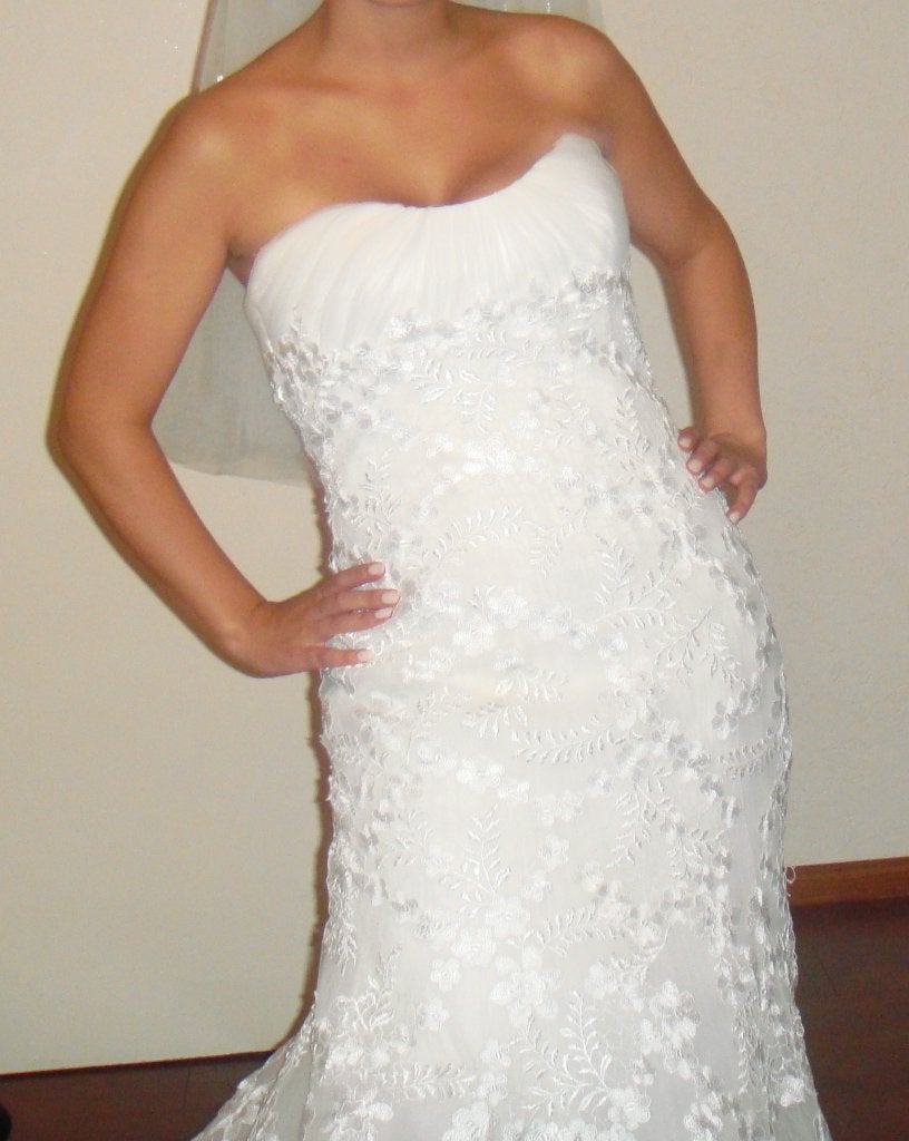 Pronovias Trouwjurk, Ophalen, Zo goed als nieuw, Wit, Accessoires
