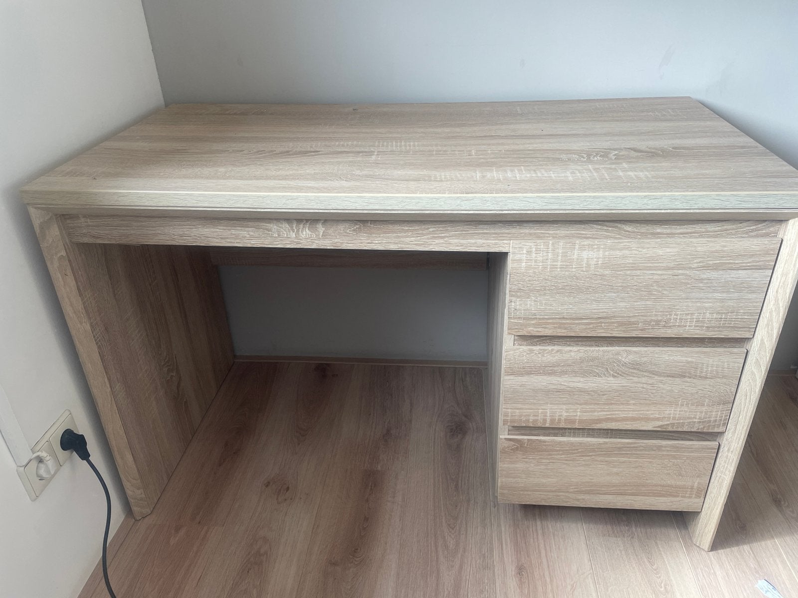 Bureau met lades, houtkleur, Ophalen, Gebruikt, Met lades, Spaanplaat of MDF