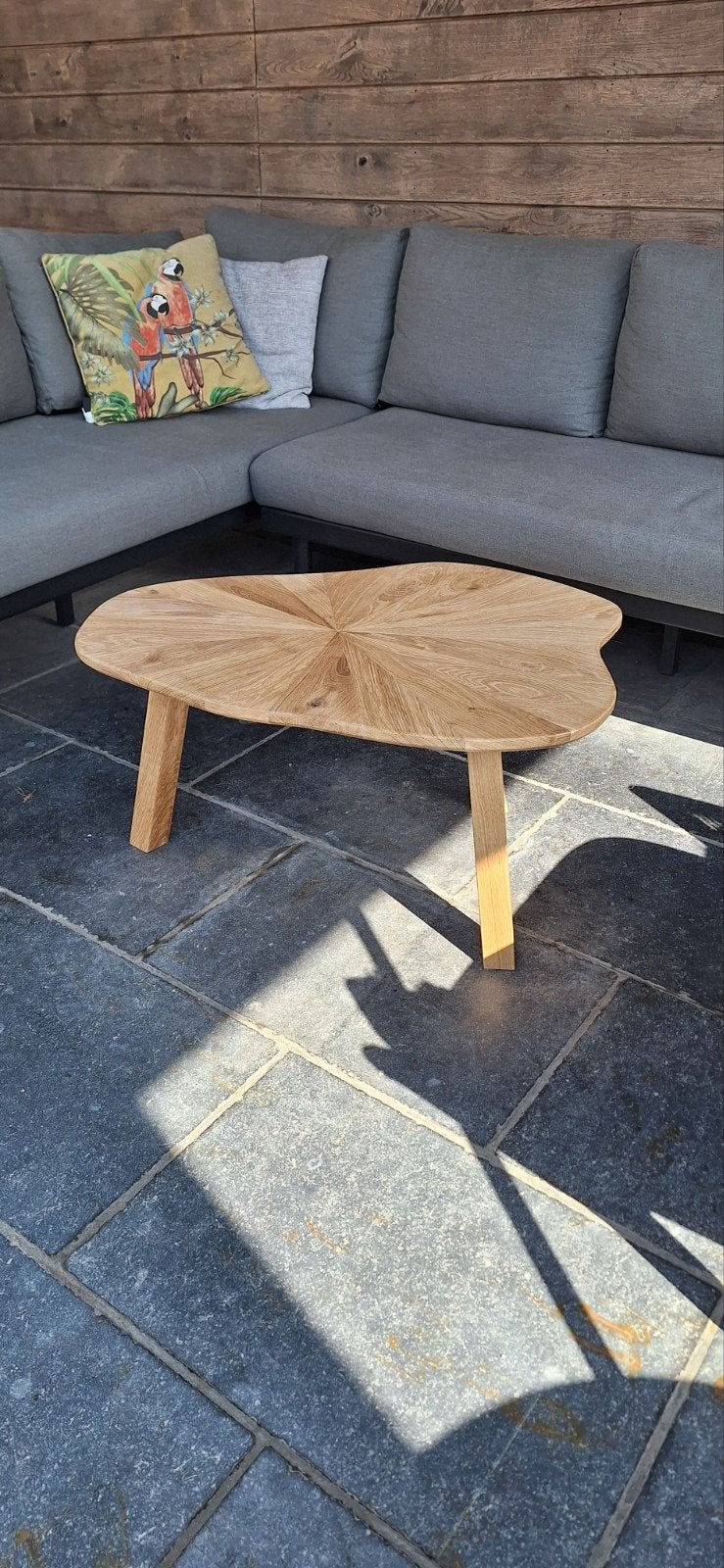 design salontafel uit massief eikenhout, Huis en Inrichting, Tafels | Salontafels, Ophalen, 100 tot 150 cm, Eikenhout, Nieuw