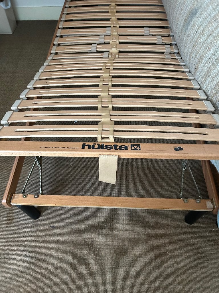 2 Bed frames met lattenbodems, Ophalen, 90 cm, Eenpersoons, Zwart