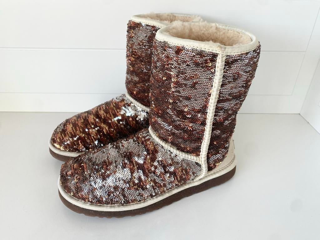 Ugg Australia Sequin Laarzen - Maat 39, Ophalen of Verzenden, Zo goed als nieuw, Bruin, Lage of Enkellaarzen
