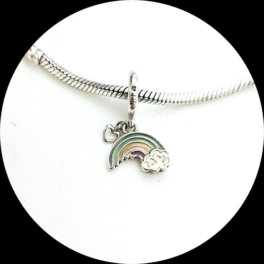 Pandora hanger Rainbow of Love 797016ENMX / met hartje, Pandora, Ophalen of Verzenden, Zo goed als nieuw, 1 bedel