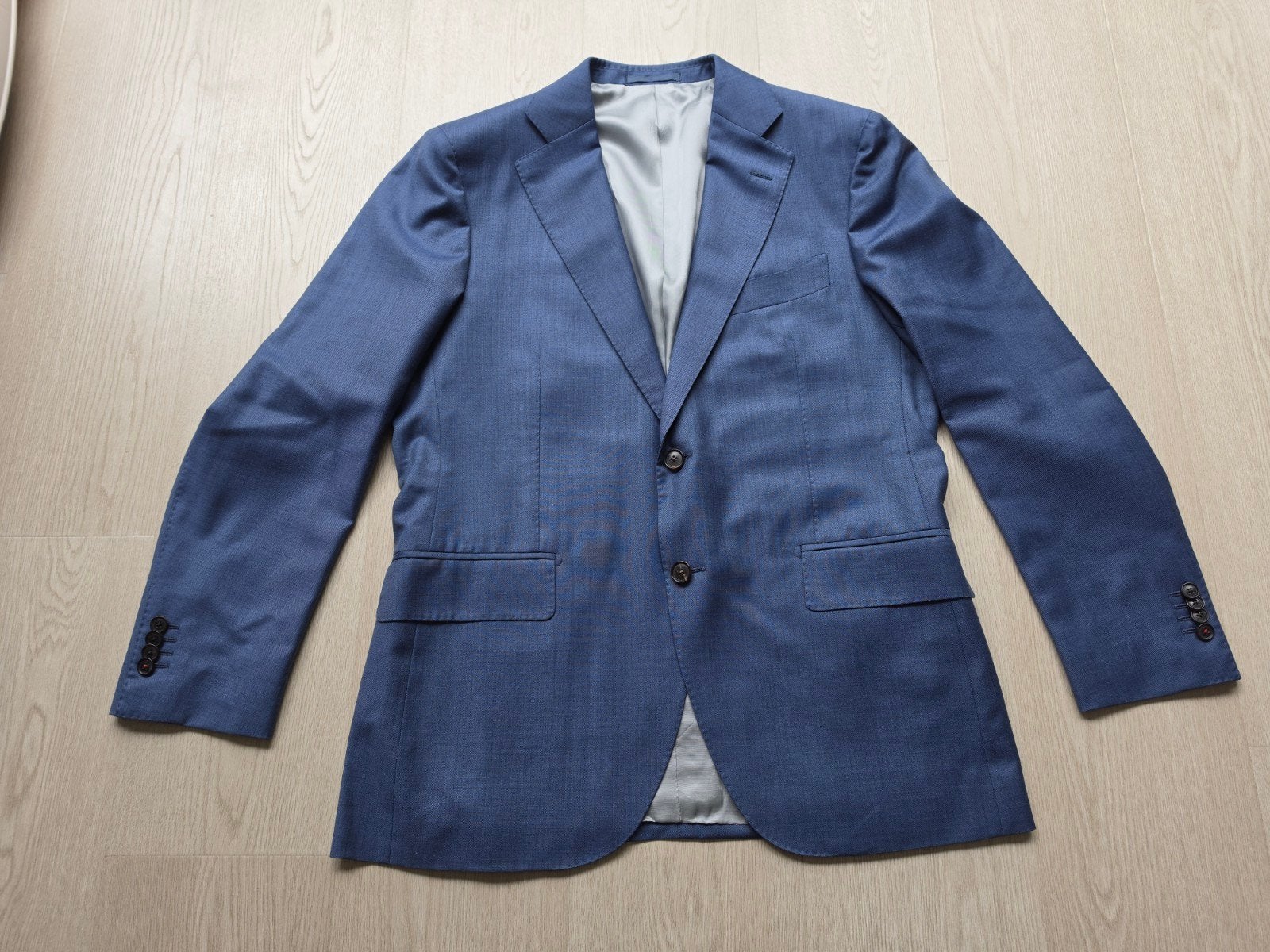 Suitsupply maatwerk pak - Blauw, Pure Wool Super 150's, Blauw, Overige maten, Ophalen of Verzenden, Zo goed als nieuw