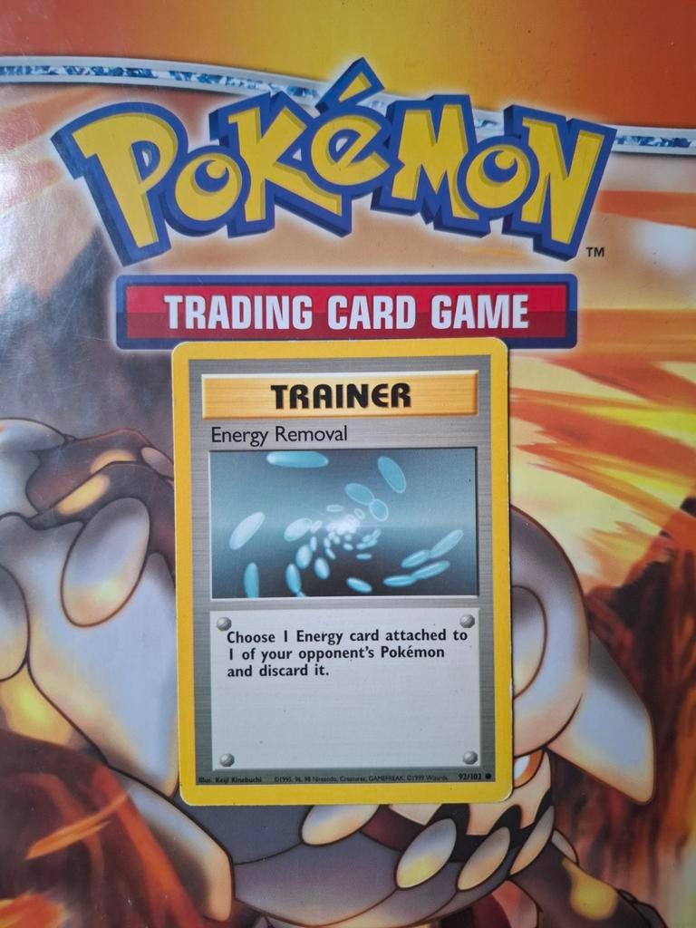 Energy removal 92/102 Base set pokemon kaart Engels, Ophalen of Verzenden, Gebruikt, Losse kaart