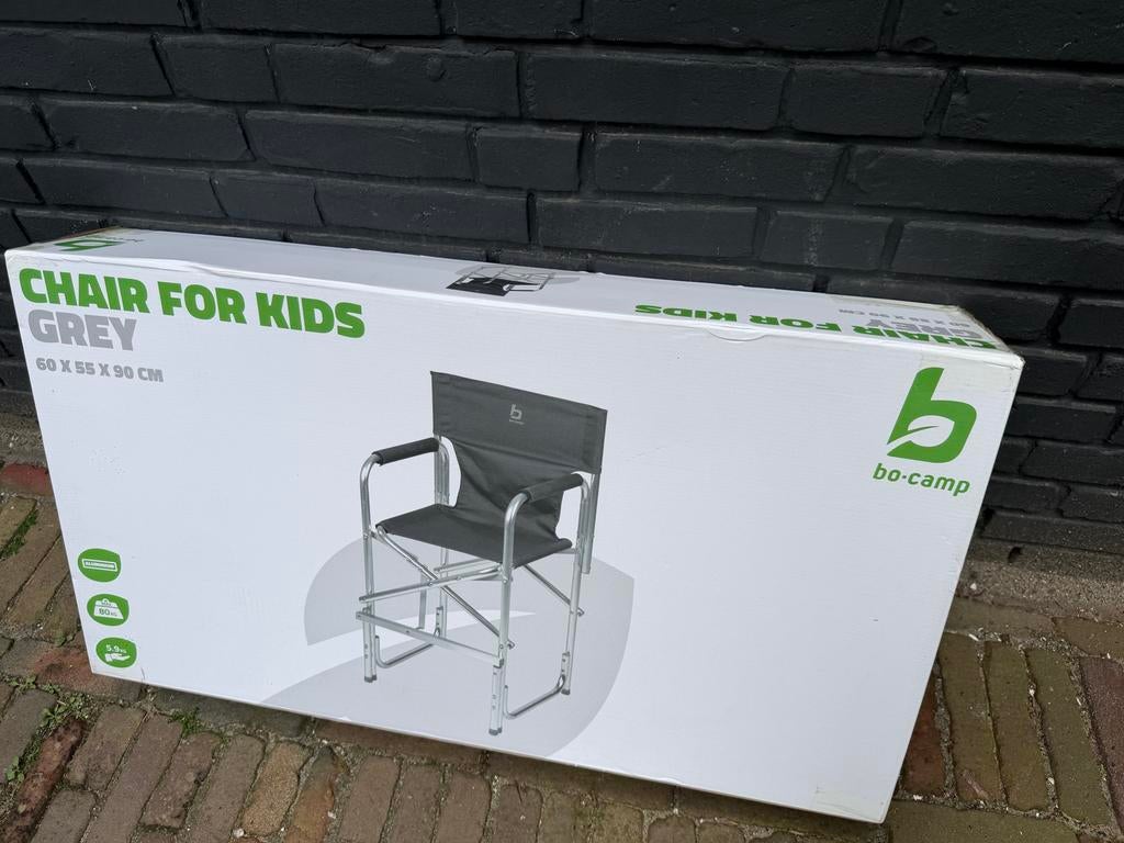 NIEUW Bo-Camp Campingstoel voor kinderen - Grijs, Ophalen of Verzenden, Nieuw, Campingstoel