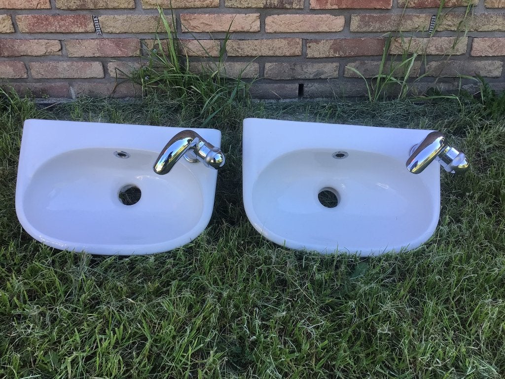 2 Sphinx toiletfonteintjes met kraan, Doe-het-zelf en Verbouw, Ophalen, Zo goed als nieuw