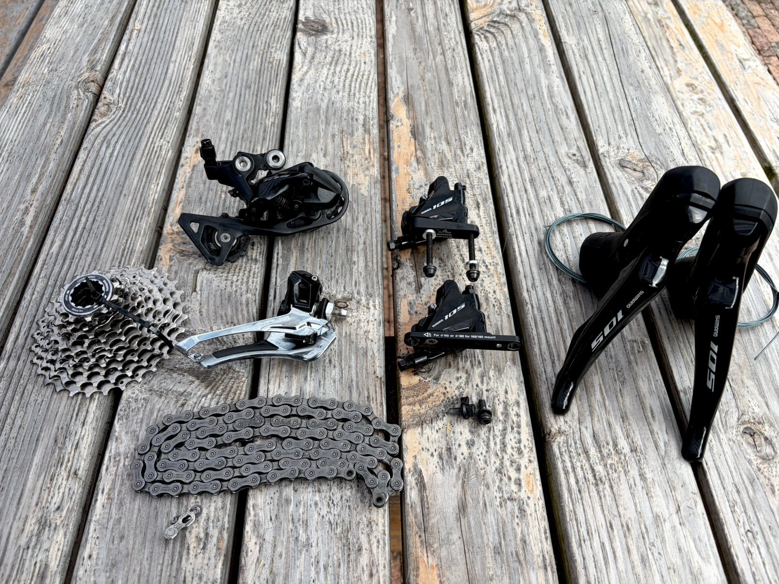Shimano 105 DISC groep., Ophalen of Verzenden, Zo goed als nieuw, Racefiets, Derailleur of Ketting